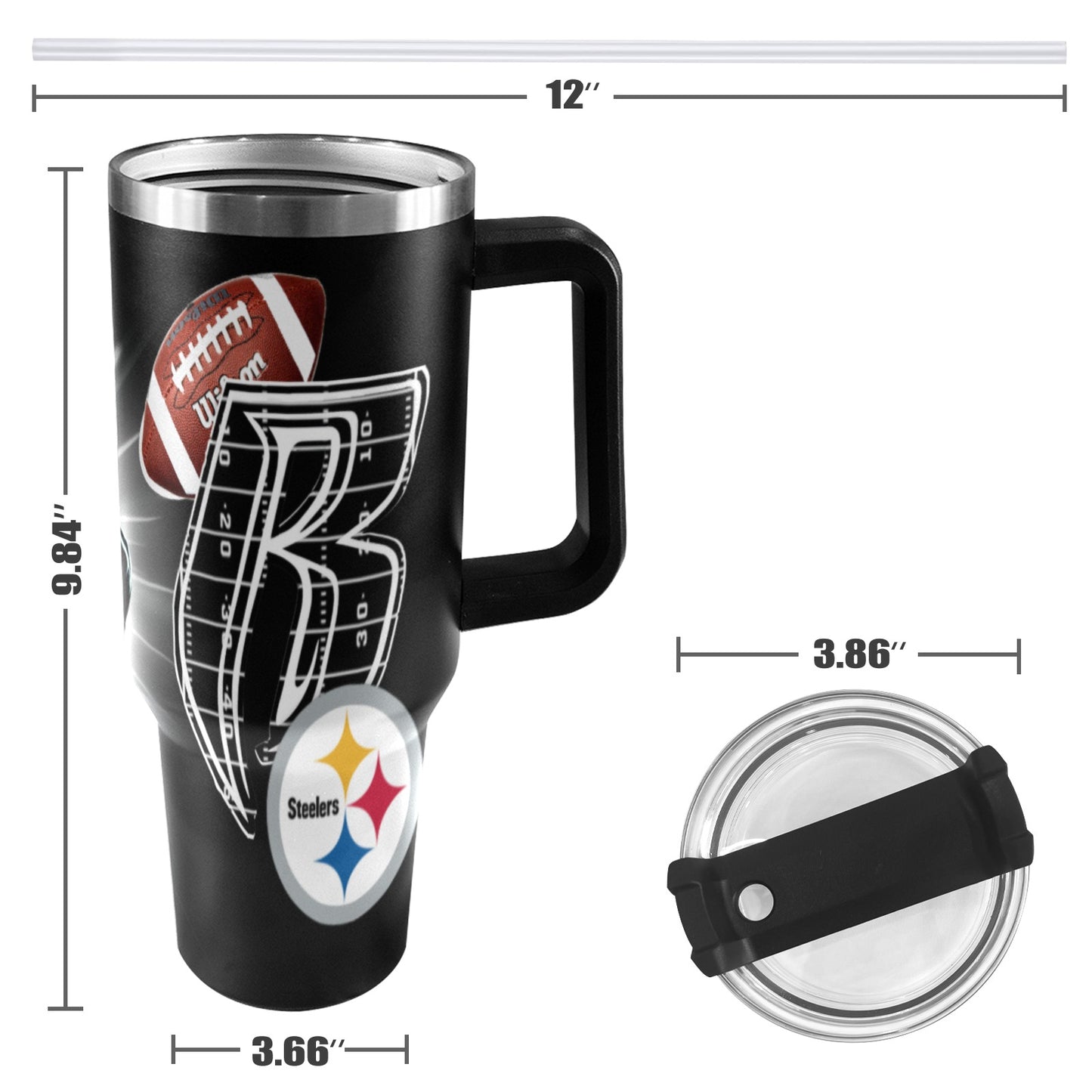 RR STEELERS 40OZ STAINLESS STEEL TUMBLER 2025