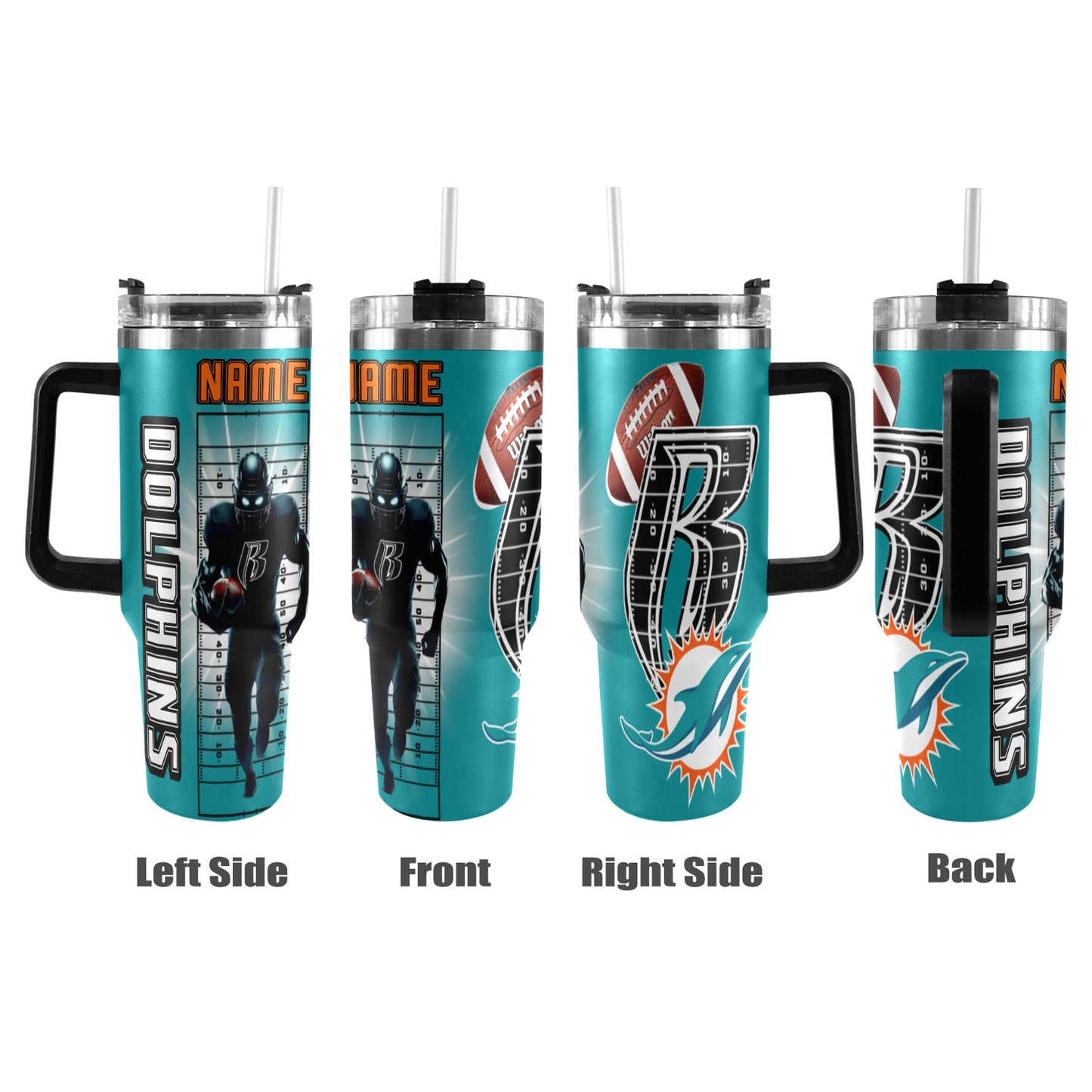 RR DOLPHINS 40OZ STAINLESS STEEL TUMBLER 2025