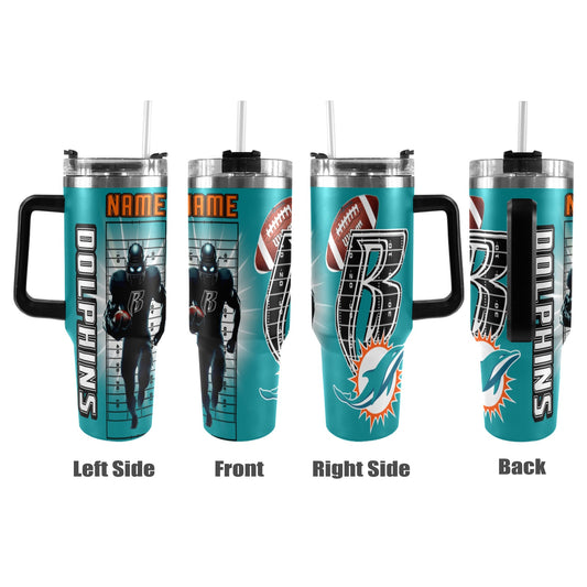 RR DOLPHINS 40OZ STAINLESS STEEL TUMBLER 2025