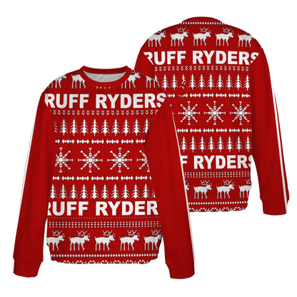 RR Christmas Ribbed Acrylic Mock Sweater Red/Wht