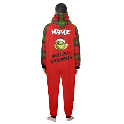 One-Piece Zip Up Hooded Pajamas - Grinch