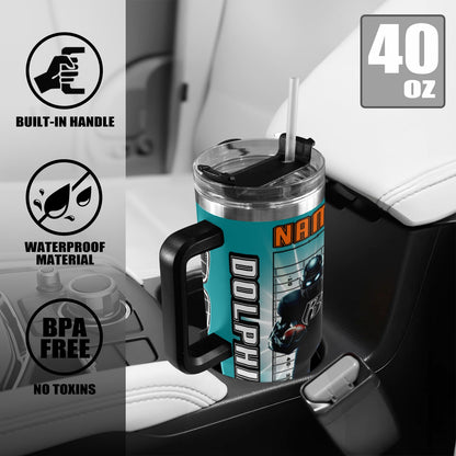 RR DOLPHINS 40OZ STAINLESS STEEL TUMBLER 2025