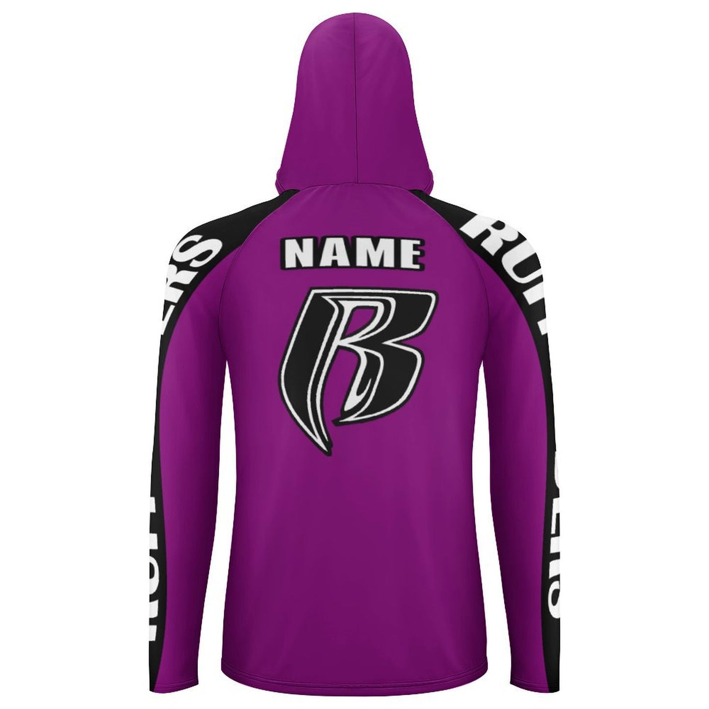 RR Long Sleeve Sun Protection Hoodie Purple - Add your name.