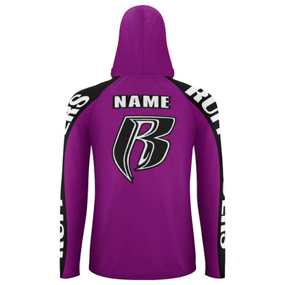 RR Long Sleeve Sun Protection Hoodie Purple - Add your name.