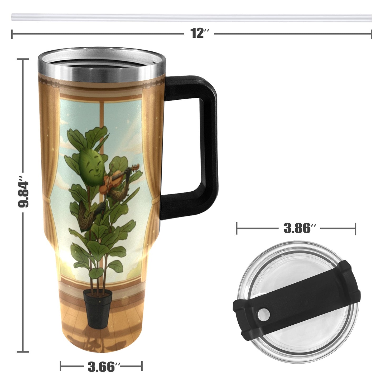 Plant Love Fiddle Leaf Fig 40oz Stainless Steel Tumbler