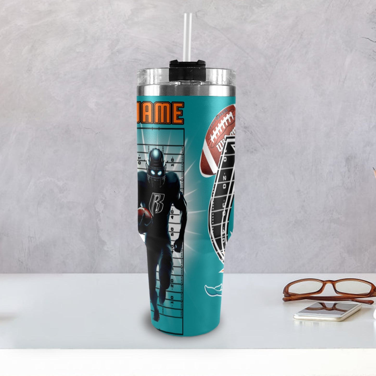 RR DOLPHINS 40OZ STAINLESS STEEL TUMBLER 2025
