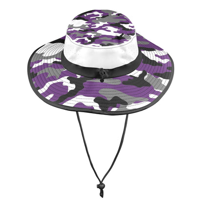 RR Wide Brim Sun Hat Purple Camo