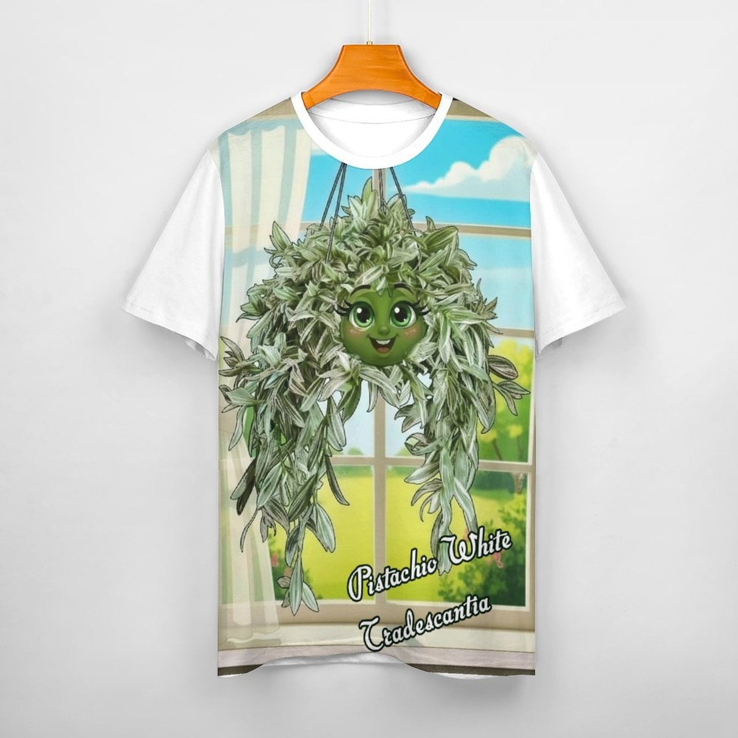 Plant Love Ice Silk Tee - Pistachio White Tradescantia