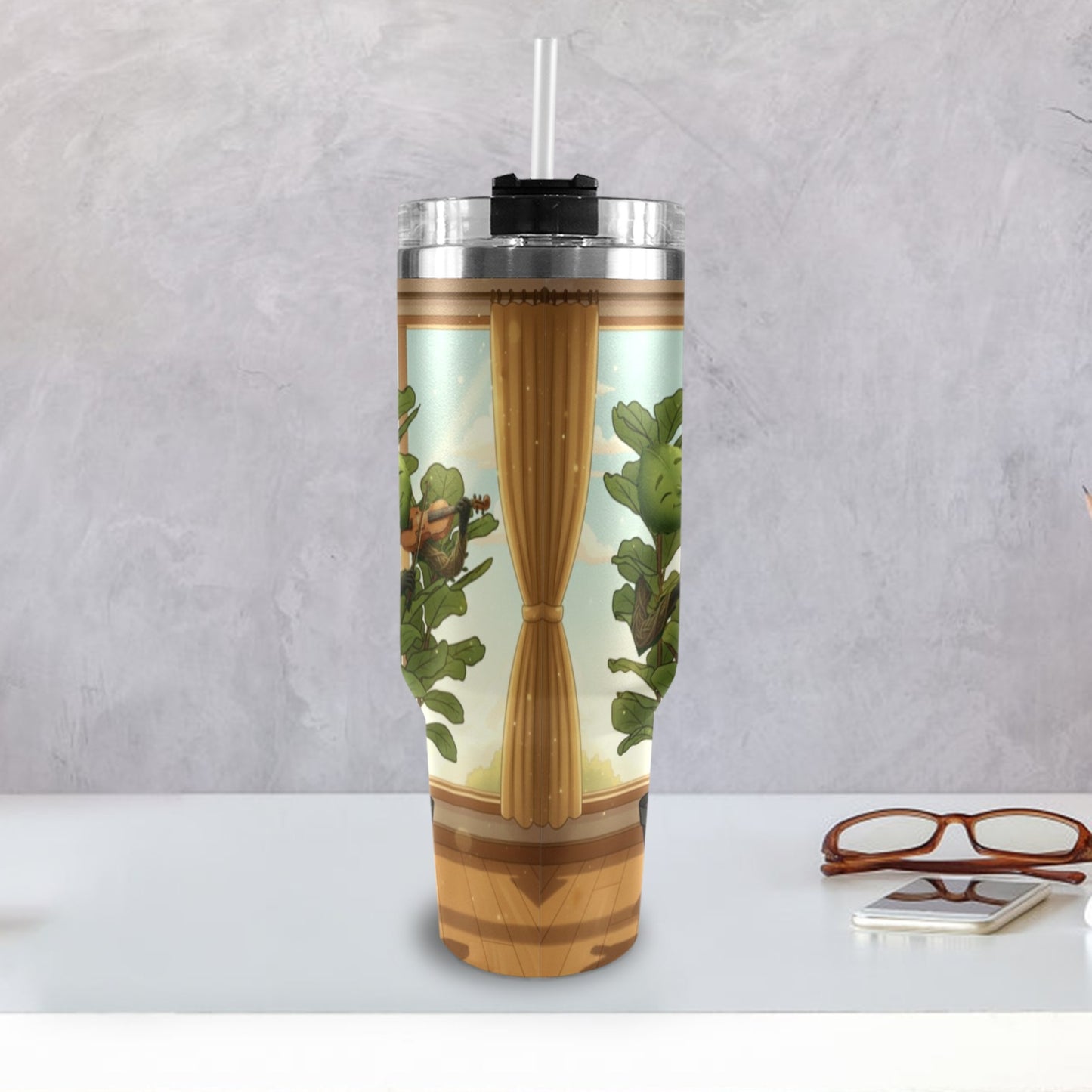 Plant Love Fiddle Leaf Fig 40oz Stainless Steel Tumbler