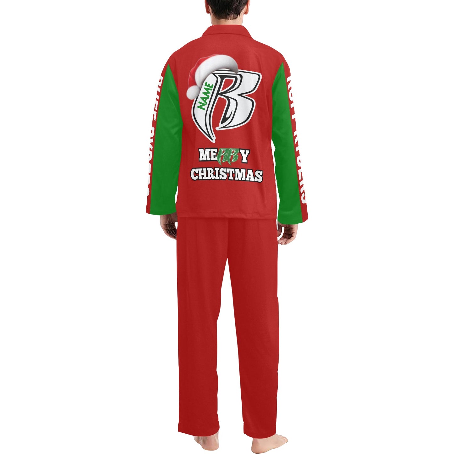 RR Christmas Pajamas - Mens Rd/Grn/Wht Ruff Ryders - ADD YOUR NAME