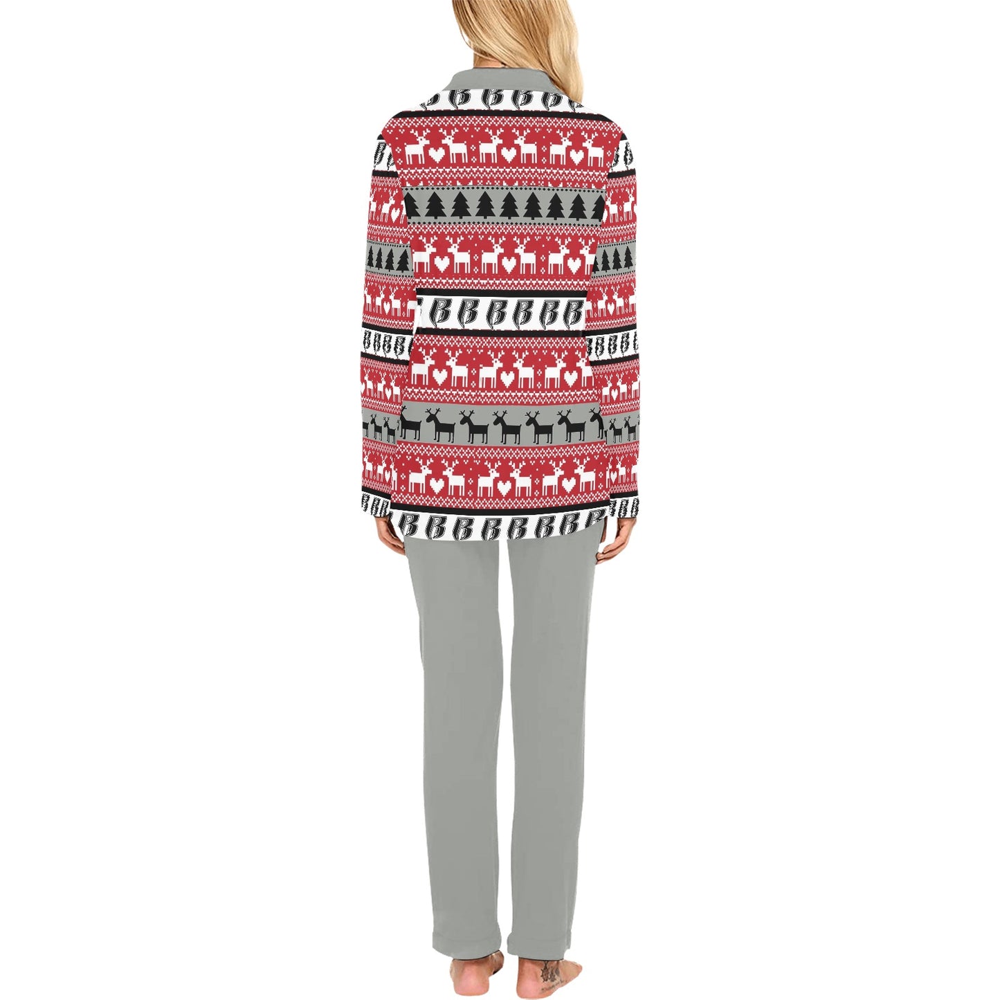 RR Christmas Pajamas  - Womens Red/Gry