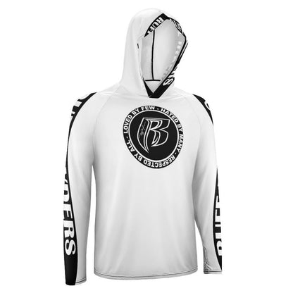 RR Long Sleeve Sun Protection Hoodie Wht - Add your name.