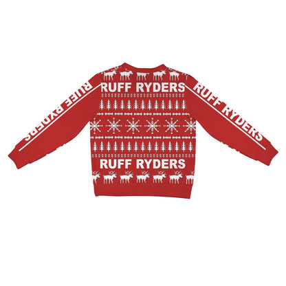 RR Christmas Women's Ribbed Poly Cardigan - Red/Wht