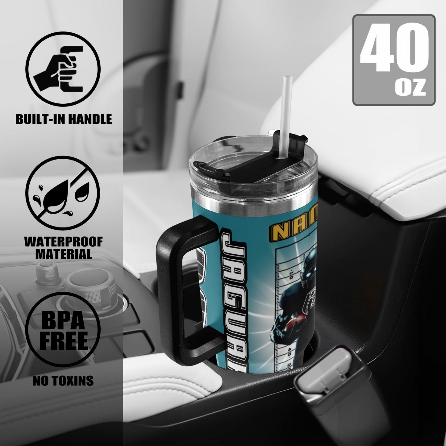 RR JAGUARS 40OZ STAINLESS STEEL TUMBLER 2025