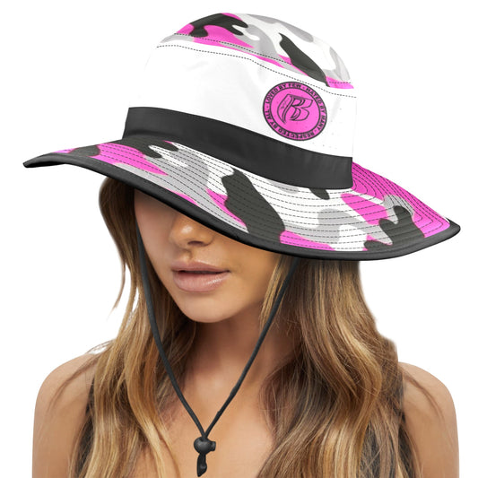 RR Wide Brim Sun Hat Pink Camo