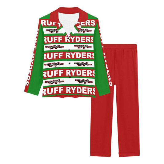 RR Christmas Pajamas - Womens Rd/Grn/Wht Ruff Ryders - ADD YOUR NAME