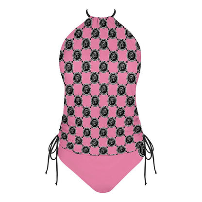 RR Two Piece Halter Swimsuit RR Coin Pink