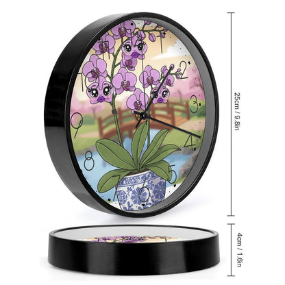 Plant Love 10x10 Wall Clock - Purple Orchid