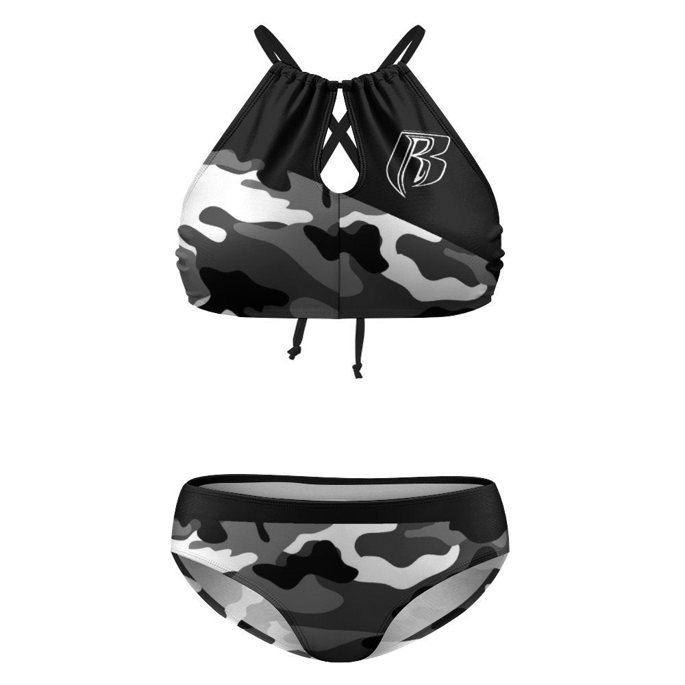 RR Camo Diagonal Two-piece Plus Sized Swimsuit