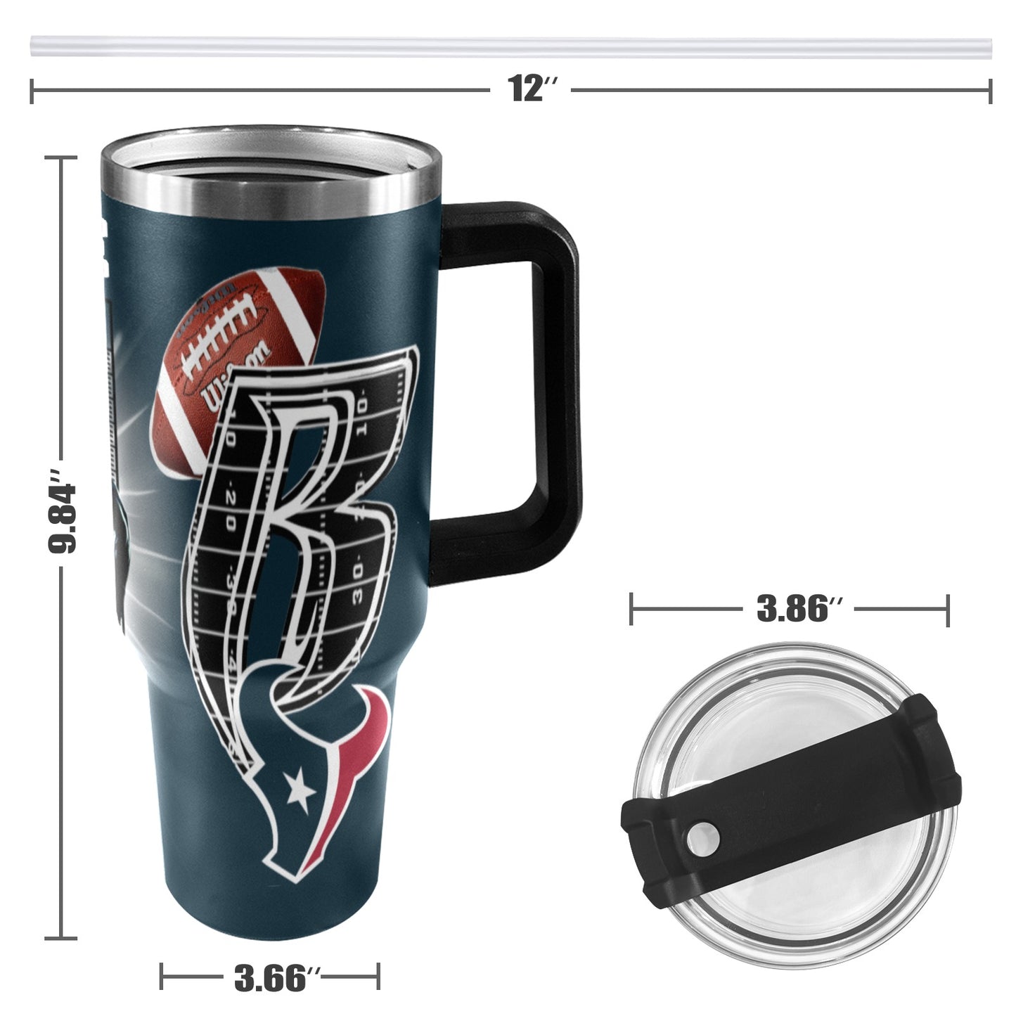 RR TEXANS 40OZ STAINLESS STEEL TUMBLER 2025