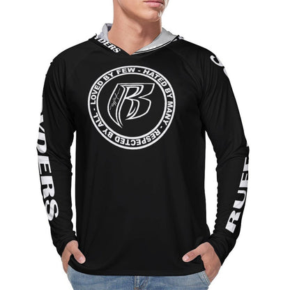 RR Long Sleeve Sun Protection Hoodie Blk - Add your name.