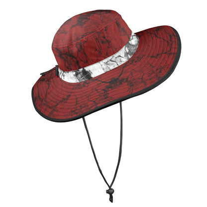 RR Stonewashed Wide Brim Bucket Hat Red