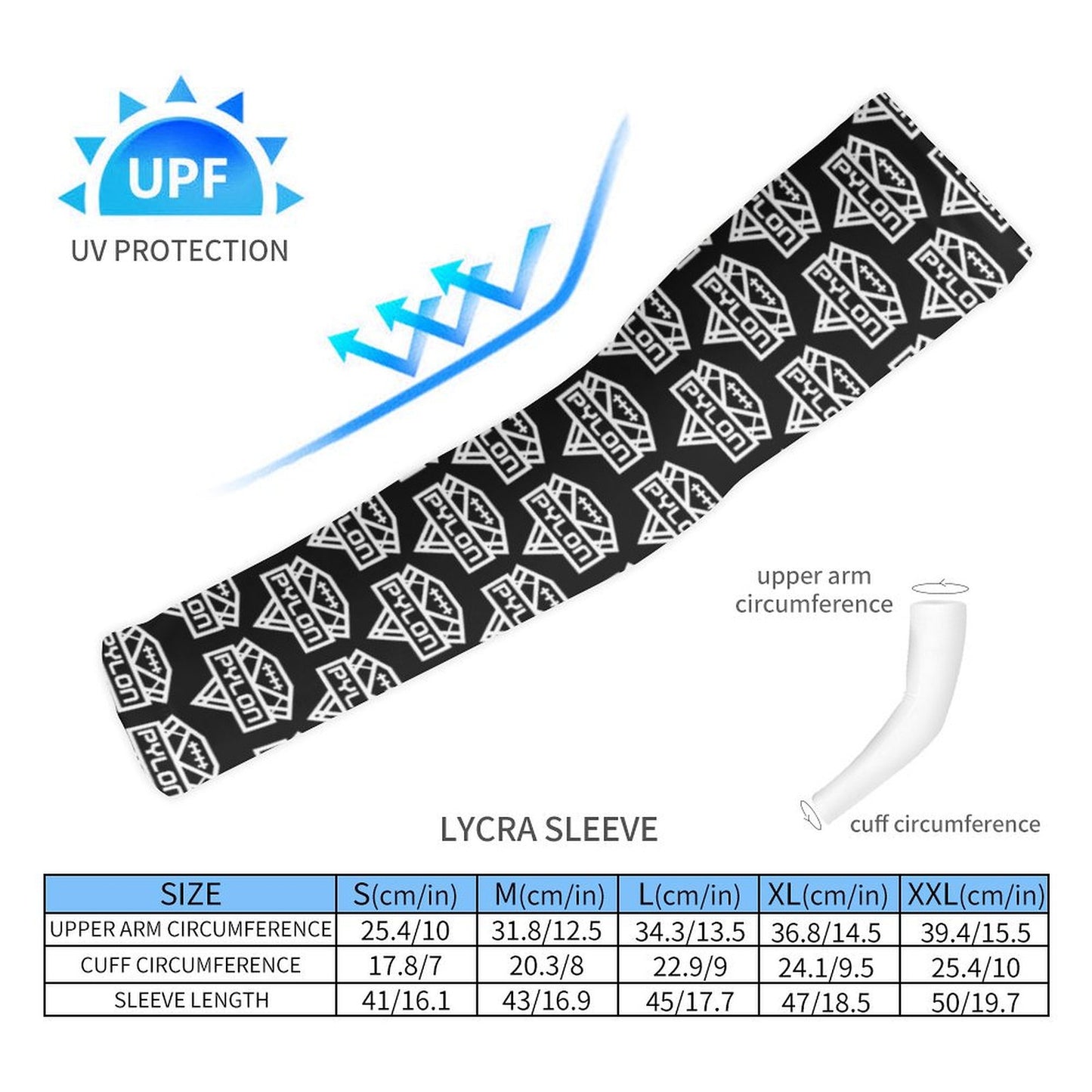 Pylon Cooling Compression Arm Sleeves Blk Pylon Print