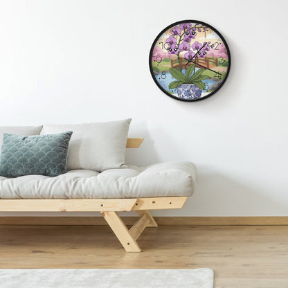 Plant Love 10x10 Wall Clock - Purple Orchid