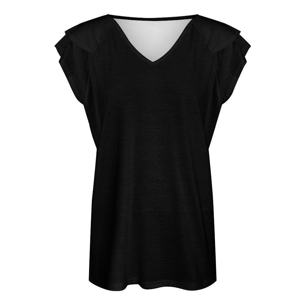 CMR Ruffle Sleeve V-Neck T-Shirt