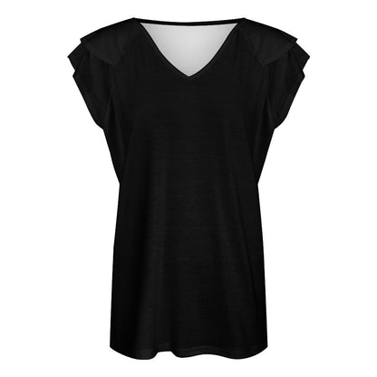 CMR Ruffle Sleeve V-Neck T-Shirt