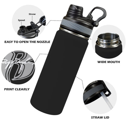 RR Blk Insulated Travel Water Bottle