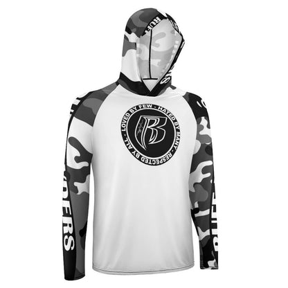 RR Long Sleeve Sun Protection Hoodie Wht/Camo - Add your name.