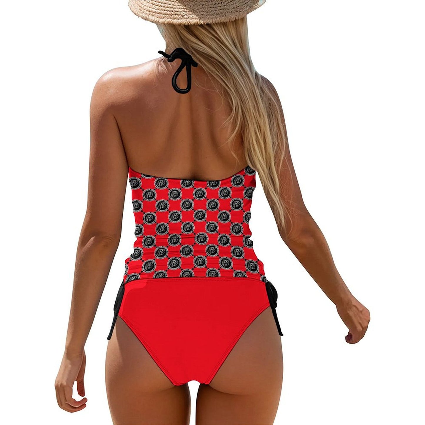 RR Two Piece Halter Swimsuit RR Coin Red