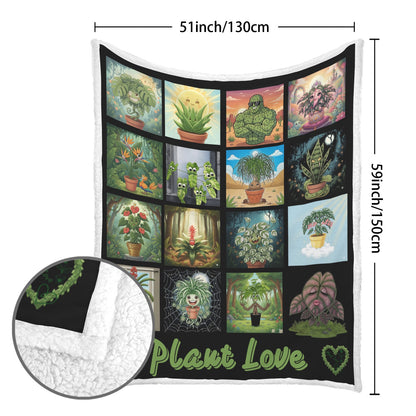 Plant Love 51x59 Double-Layer Fleece Blanket 51"x59"