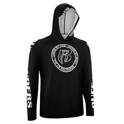 RR Long Sleeve Sun Protection Hoodie Blk - Add your name.