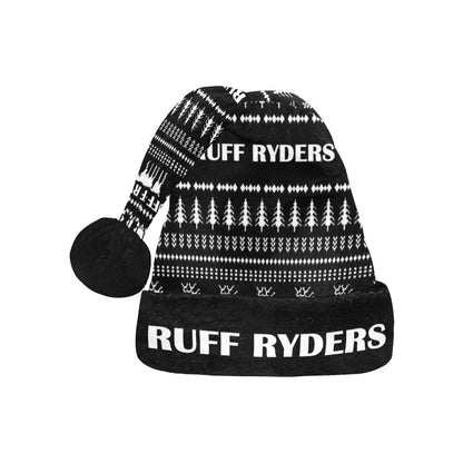 RR Christmas Flannel Santa Hat Blk Print