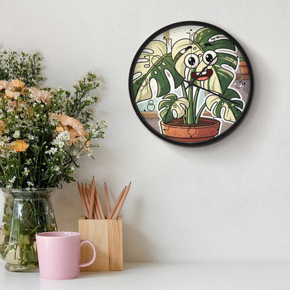 Plant Love 10x10 Wall Clock - Monsera Albo