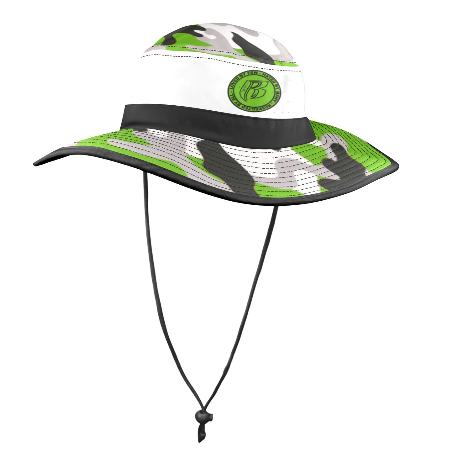 RR Wide Brim Sun Hat Green Camo