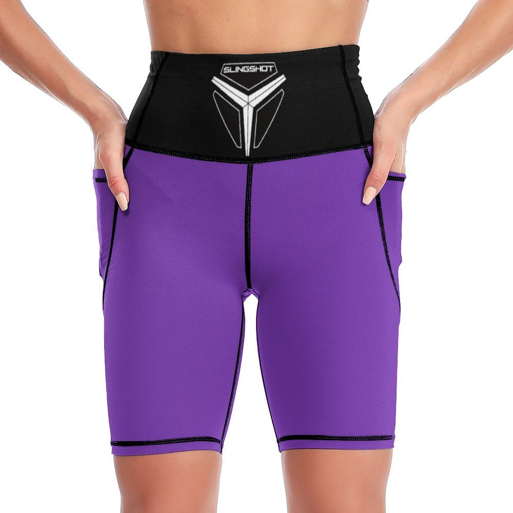 3>2 Womens Knee Length Butt Lifting Spandex Shorts Purple