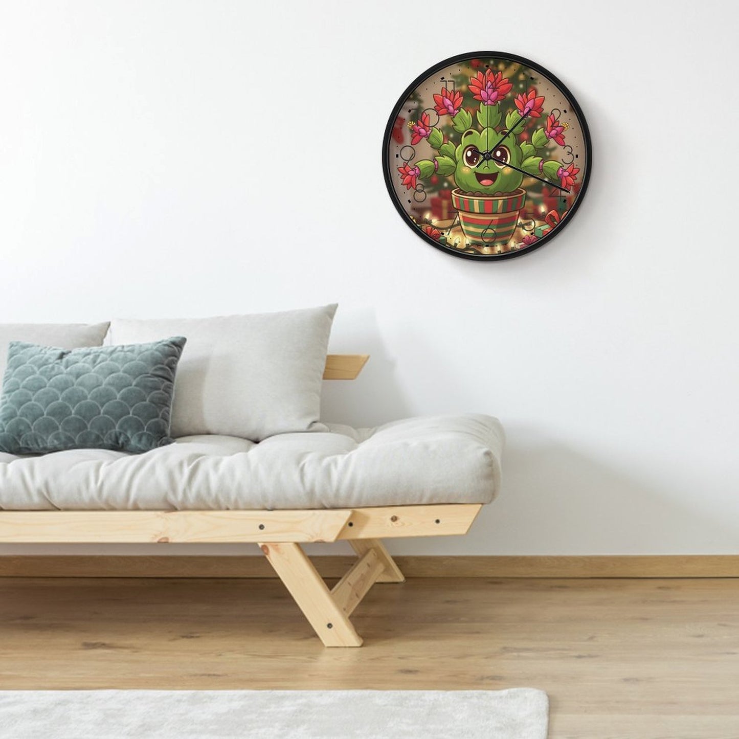 Plant Love 10x10 Wall Clock - Christmas Cactus