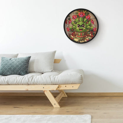 Plant Love 10x10 Wall Clock - Christmas Cactus