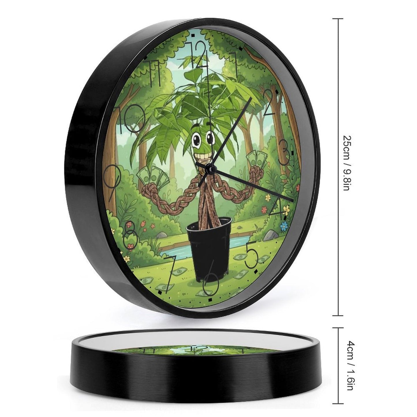Plant Love 10x10 Wall Clock - Money Tree