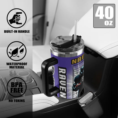 RR RAVENS 40OZ STAINLESS STEEL TUMBLER 2025