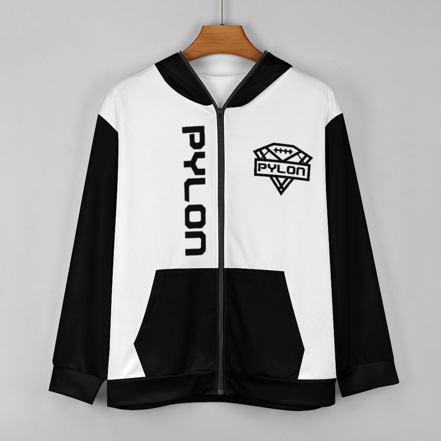 Pylon Full Zip Hoodie Wht/Blk