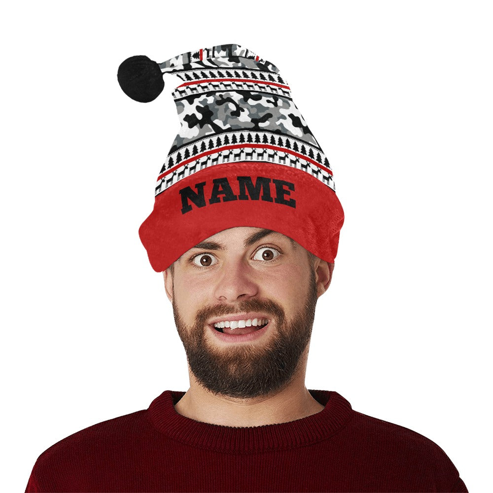 RR Christmas Flannel Santa Hat - Camo/Red