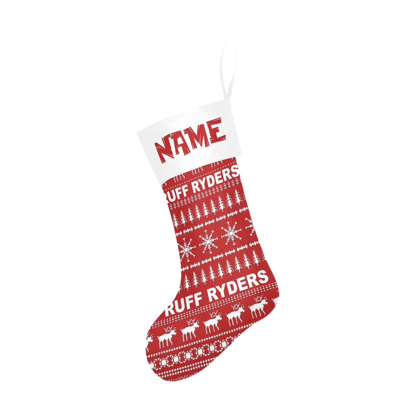 RR Christmas Stocking - Red Wht