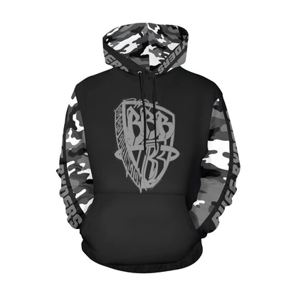 BBB Big Bad Burlington Lightweight Printed Poly Blend Hoodie - State Design Gry Camo