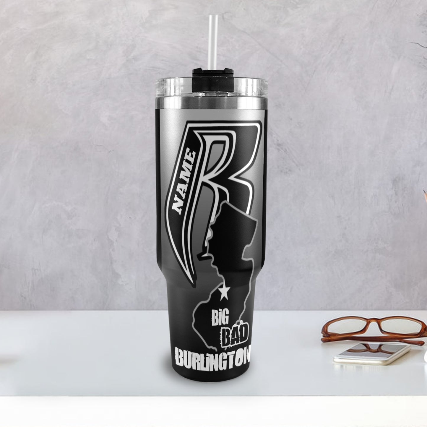 Big Bad Burlington 40oz Stainless Steel Tumbler Gry Camo