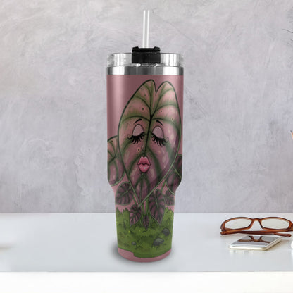 Plant Love Alocasia Pink Cuprea 40oz Stainless Steel Tumbler