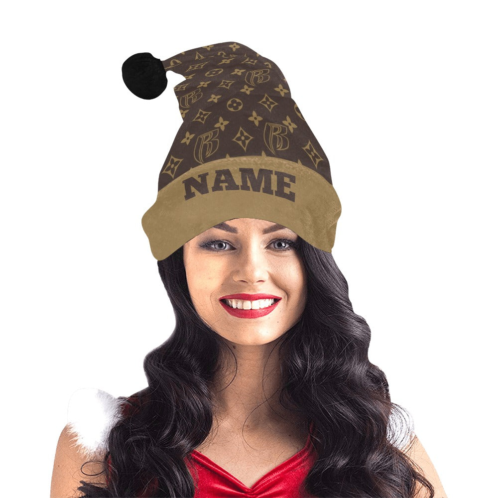 RR Christmas Flannel Santa Hat RR Louis Brwn